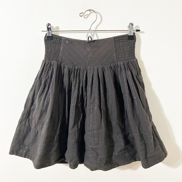 Anthropologie Staring at Stars Metallic Striped Full Mini Skirt Lined Elastic - Picture 6 of 10